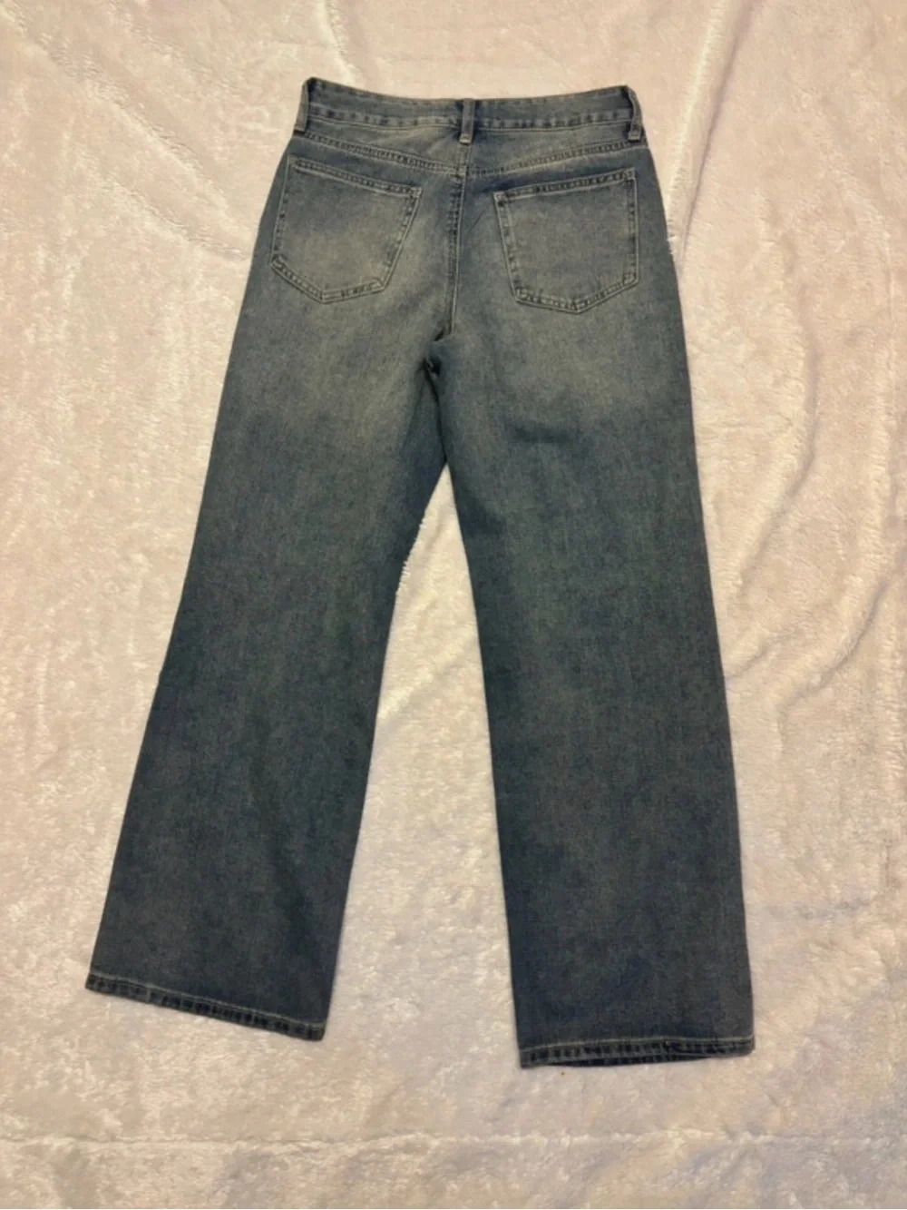 Ashley Mason Faded Jeans with Gold Crystal Accents
